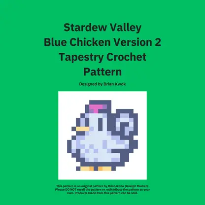 Stardew Valley Blue Chicken Version 2 Tapestry Crochet Pattern [Digital Pattern]