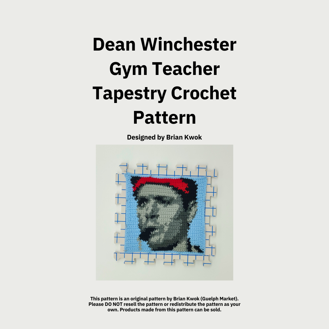 Supernatural "Gym Teacher" Dean Winchester Portrait Tapestry Crochet Pattern [Digital Pattern]