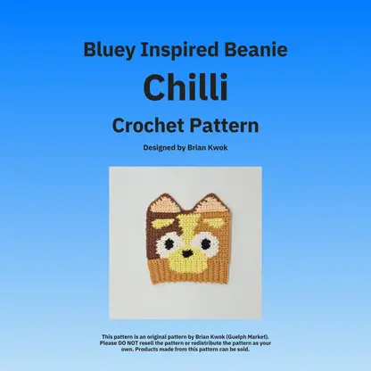 Chilli (from Bluey) Beanie Crochet Pattern [Digital Pattern]