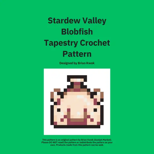Stardew Valley Blobfish Tapestry Crochet Pattern [Digital Pattern]