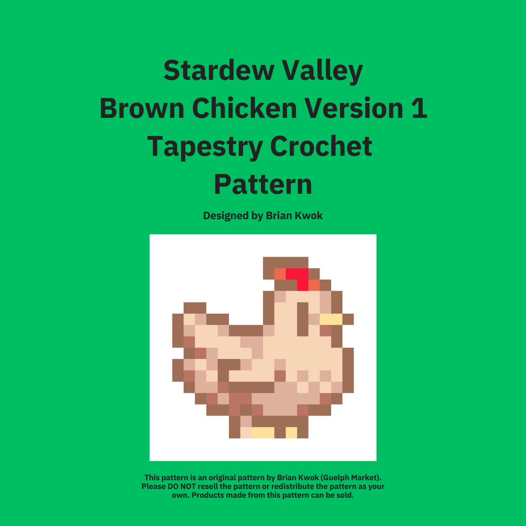 Stardew Valley Brown Chicken Version 1 Tapestry Crochet Pattern [Digital Pattern]