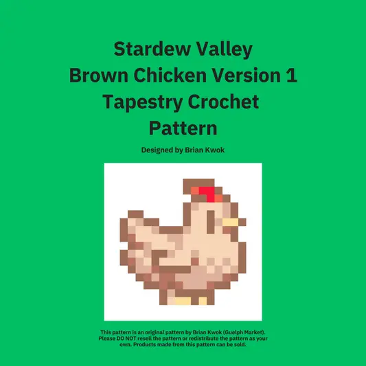Stardew Valley Brown Chicken Version 1 Tapestry Crochet Pattern [Digital Pattern]