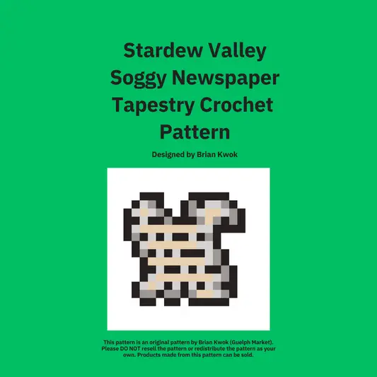 Stardew Valley Soggy Newspaper Tapestry Crochet Pattern [Digital Pattern]