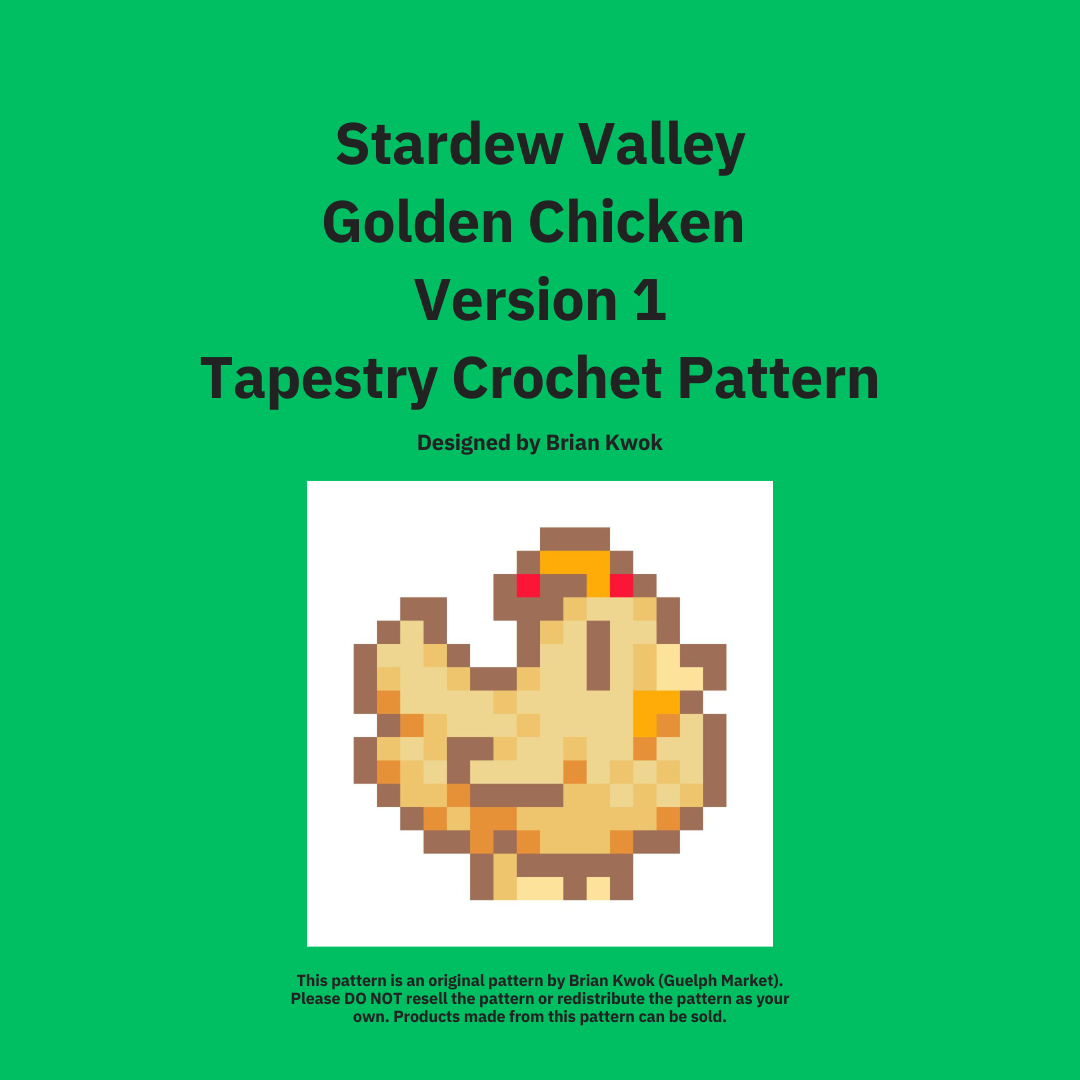 Stardew Valley Golden Chicken Version 1 Tapestry Crochet Pattern [Digital Pattern]