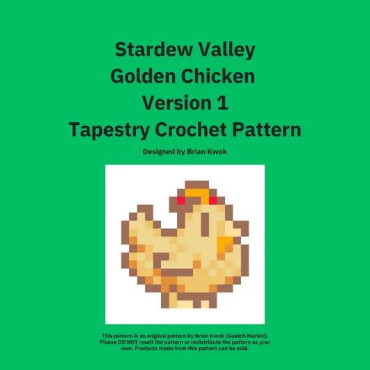 Stardew Valley Golden Chicken Version 1 Tapestry Crochet Pattern [Digital Pattern]