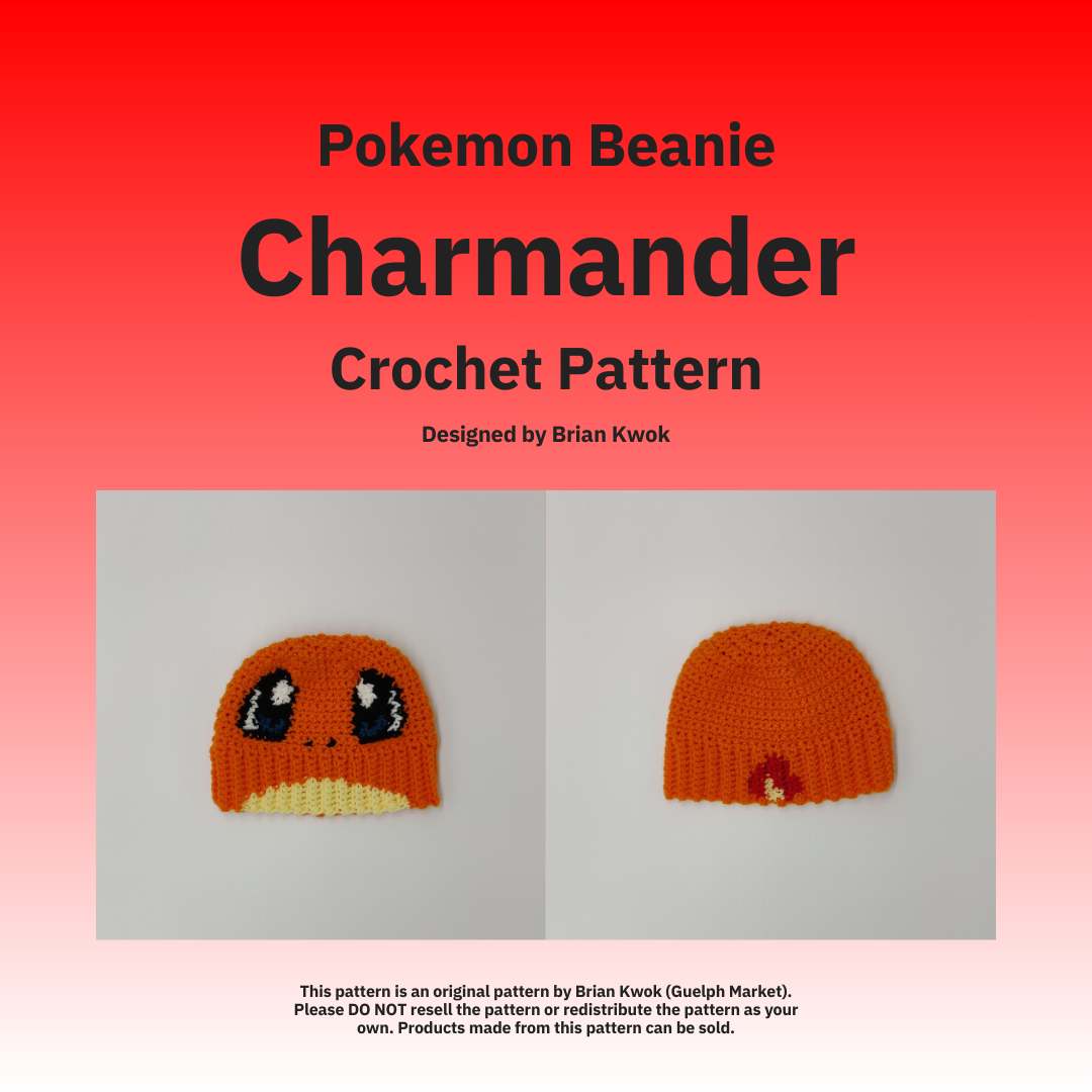 Pokemon Beanie Crochet Pattern - Charmander [Digital Pattern]