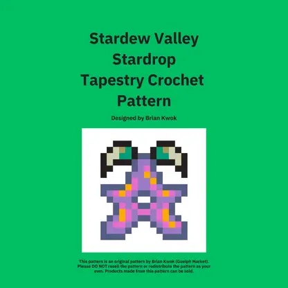 Stardew Valley Stardrop Tapestry Crochet Pattern [Digital Pattern]