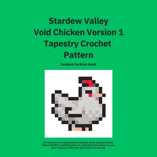 Stardew Valley Void Chicken Version 1 Tapestry Crochet Pattern [Digital Pattern]