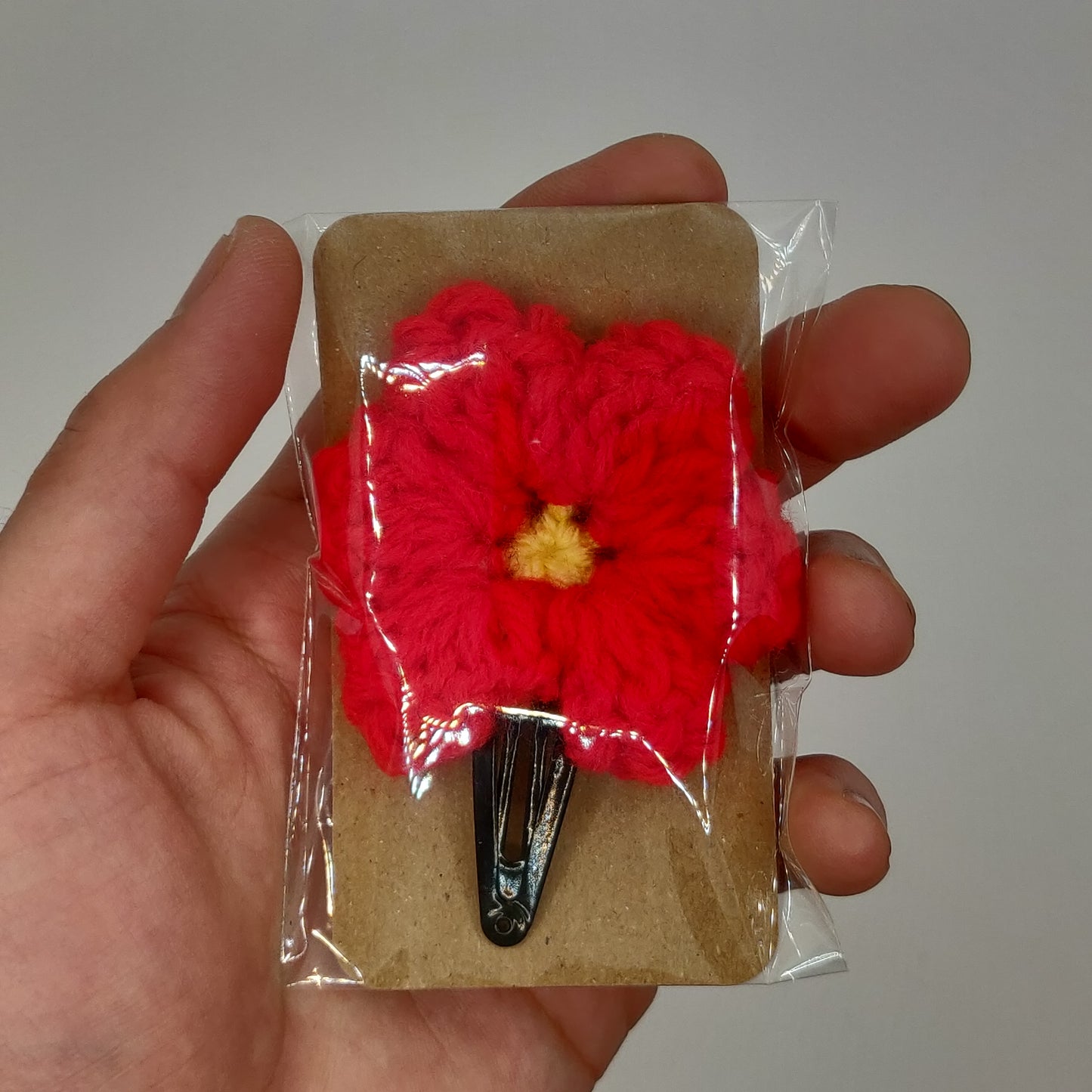 Red - Yellow Flower Barrette