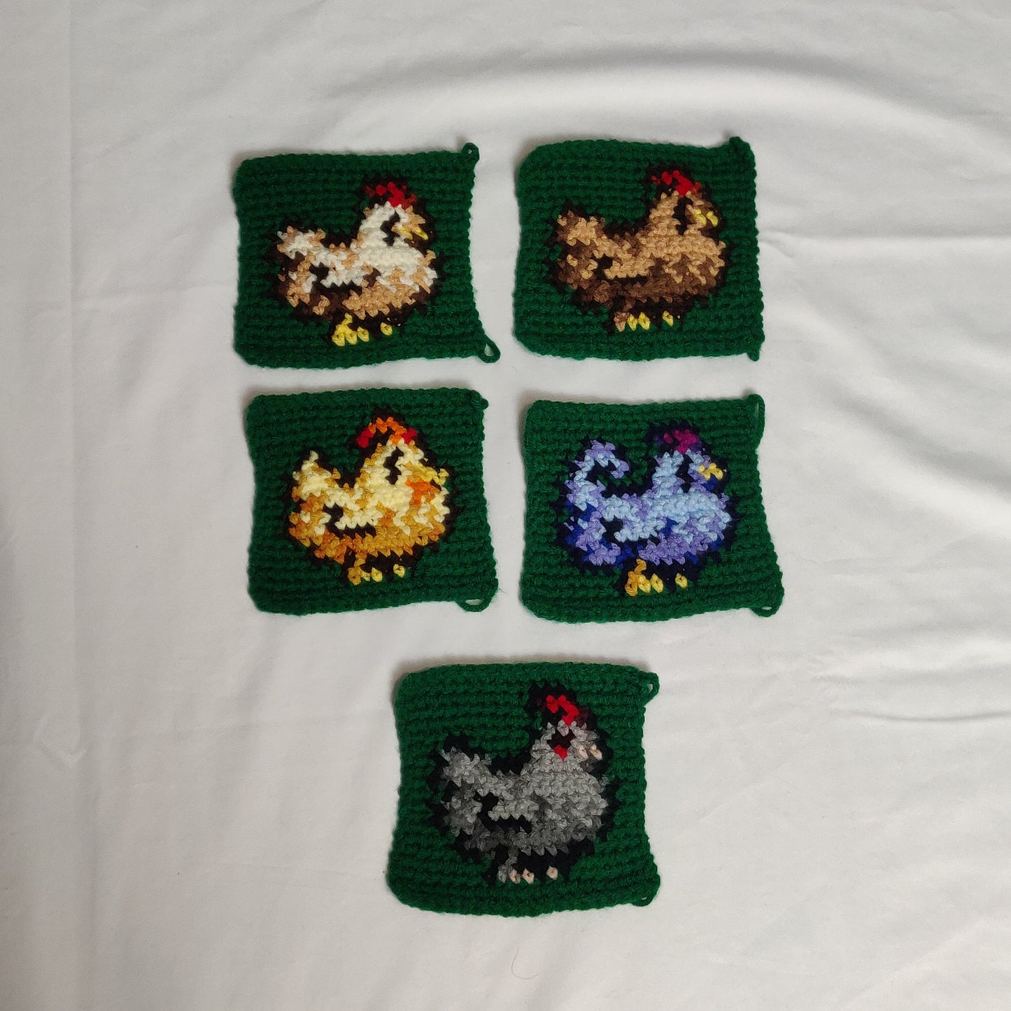 Stardew Valley Chickens Version 1 (5-in-1) Tapestry Crochet Pattern Bundle [Digital Pattern]