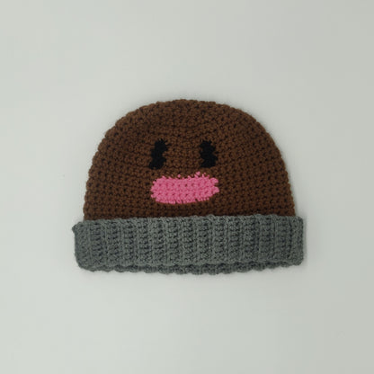 Diglett Crochet Beanie Hat [Handmade]