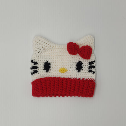 Hello Kitty Crochet Beanie Hat [Handmade]