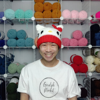 Hello Kitty Crochet Beanie Hat [Handmade]