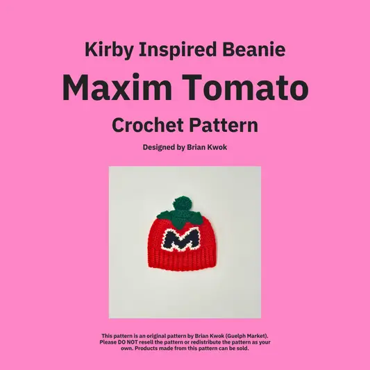 Kirby Beanie Crochet Pattern - Maxim Tomato [Digital Pattern]