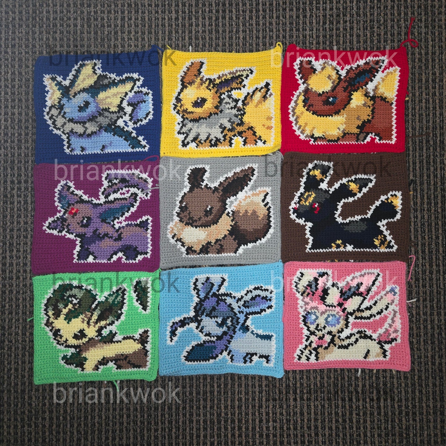 Eevelutions Pokemon Portrait Tapestry Crochet Pattern [Digital Pattern]