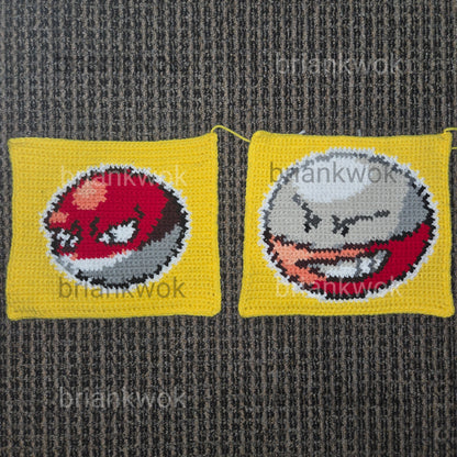 0100-0101 Voltorb & Electrode Pokemon Portrait Tapestry Crochet Pattern [Digital Pattern]