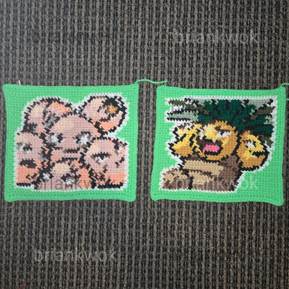 0102-0103 Exeggcute & Exeggcutor Pokemon Portrait Tapestry Crochet Pattern [Digital Pattern]