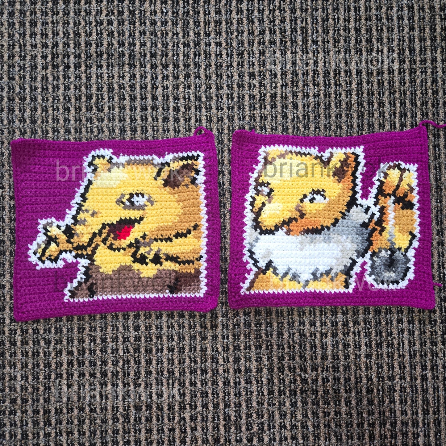 0096-0097 Drowzee & Hypno Pokemon Portrait Tapestry Crochet Pattern [Digital Pattern]