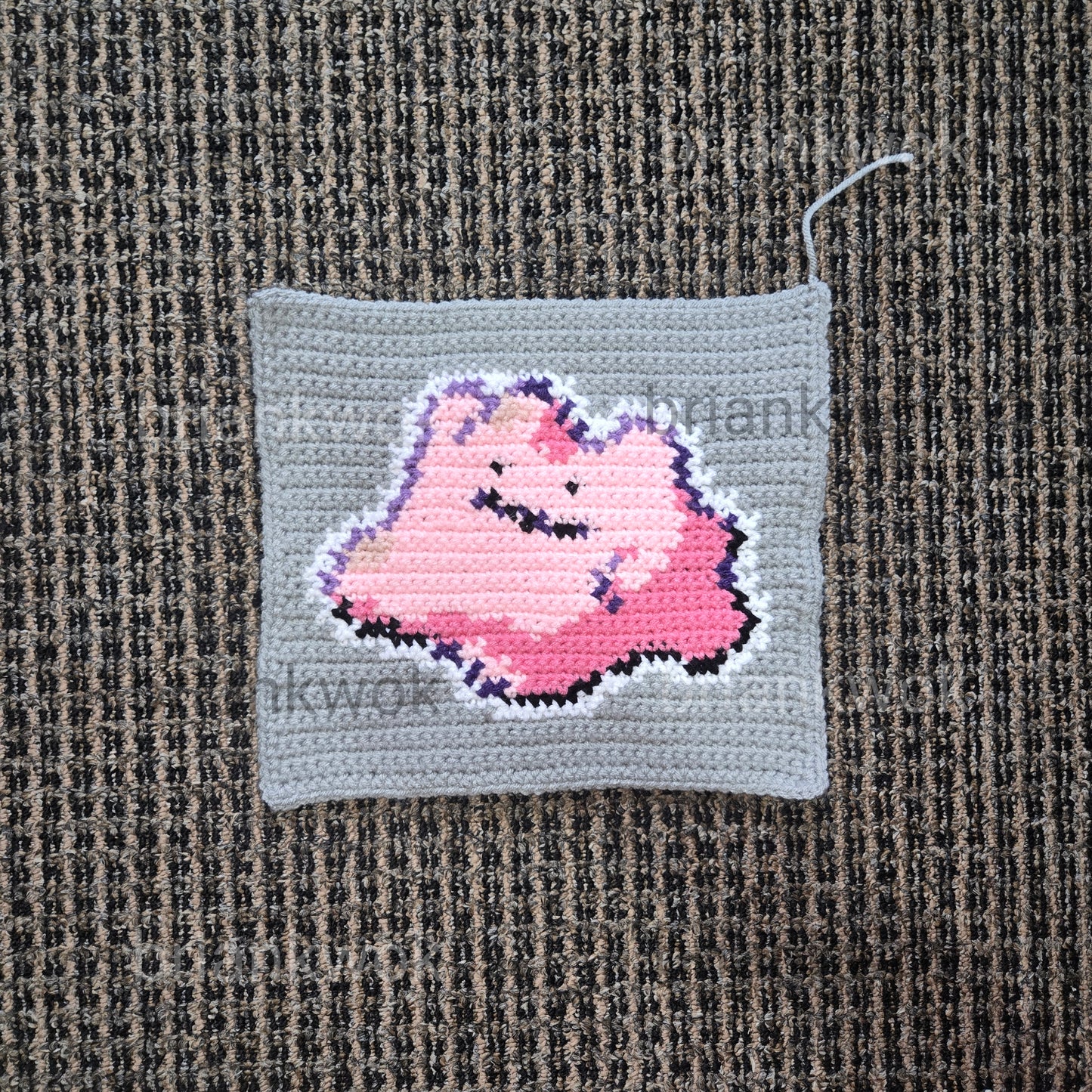 0132 Ditto Pokemon Portrait Tapestry Crochet Pattern [Digital Pattern]