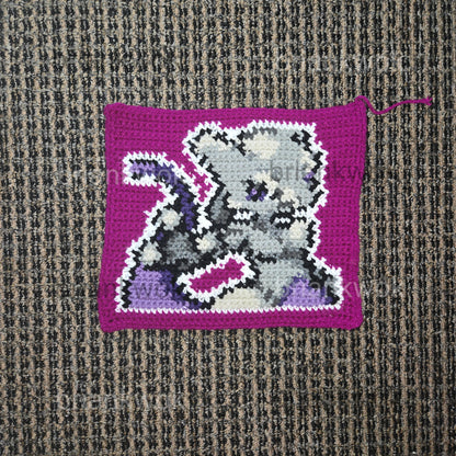 0150 Mewtwo Pokemon Portrait Tapestry Crochet Pattern [Digital Pattern]