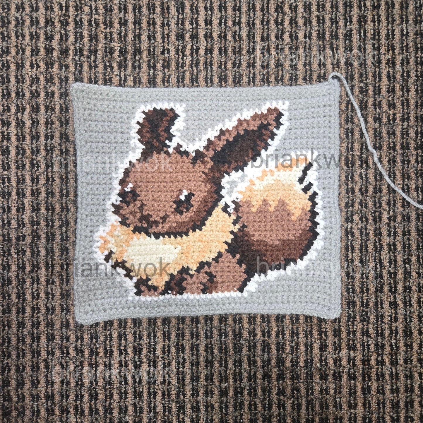 0133-0136 Eevee, Vaporeon, Jolteon, Flareon Pokemon Portrait Tapestry Crochet Pattern [Digital Pattern]