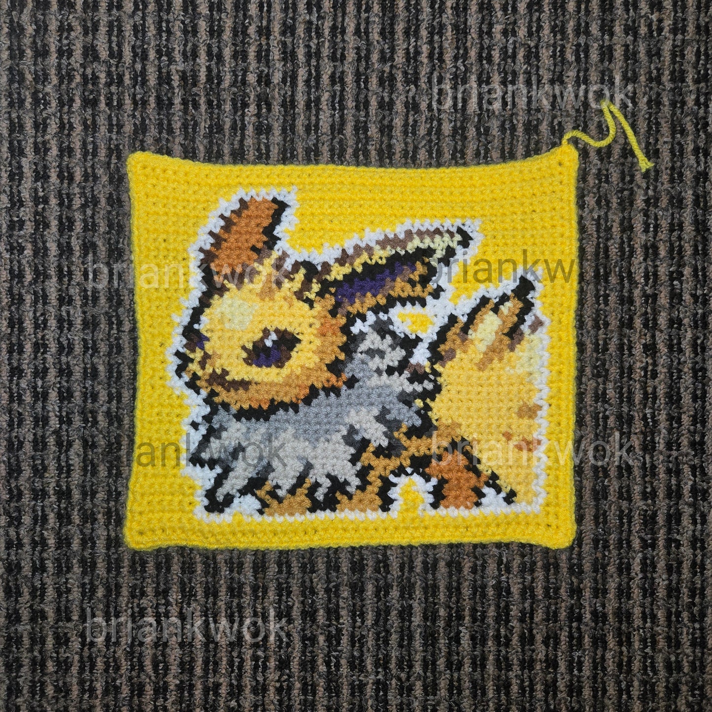 0133-0136 Eevee, Vaporeon, Jolteon, Flareon Pokemon Portrait Tapestry Crochet Pattern [Digital Pattern]