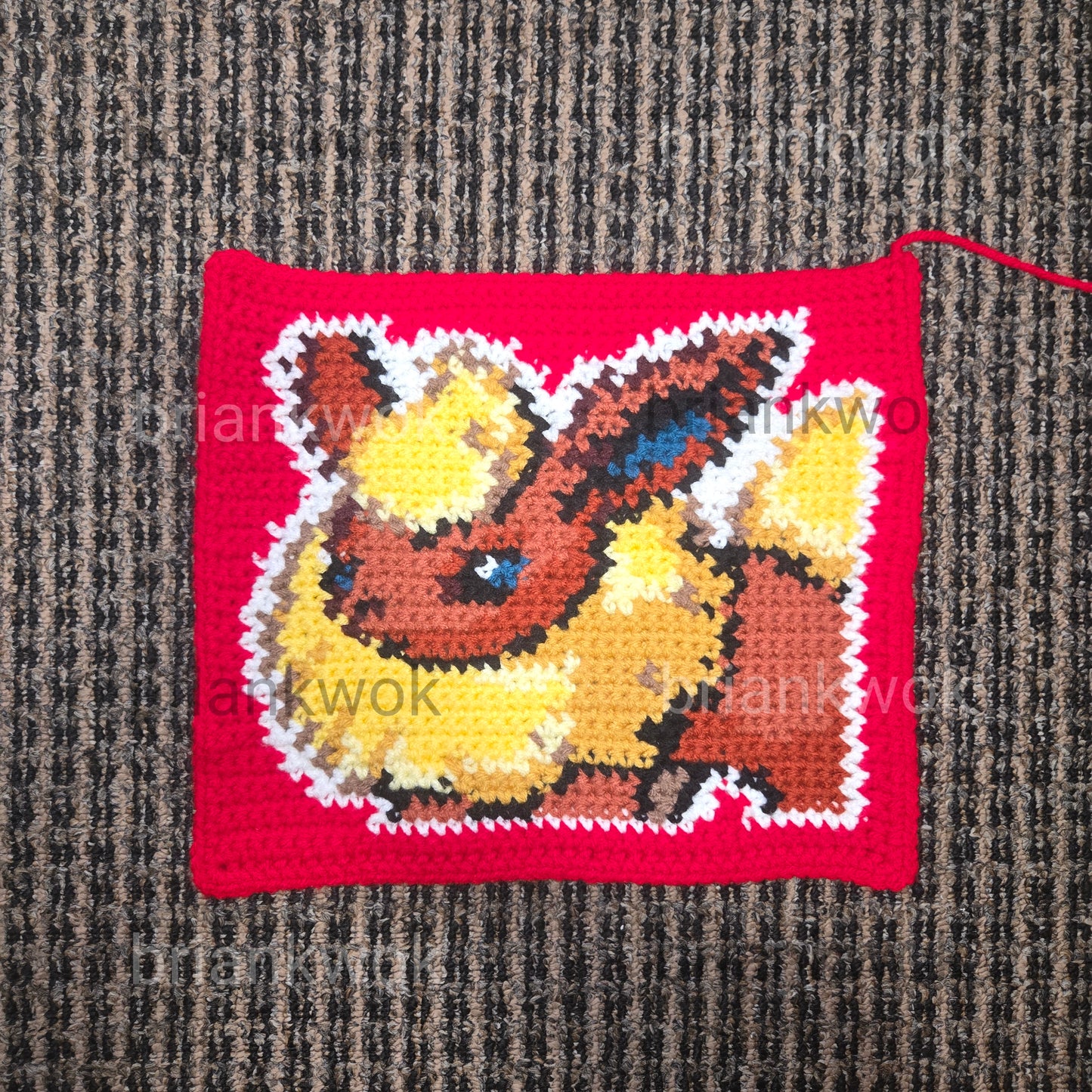 0133-0136 Eevee, Vaporeon, Jolteon, Flareon Pokemon Portrait Tapestry Crochet Pattern [Digital Pattern]
