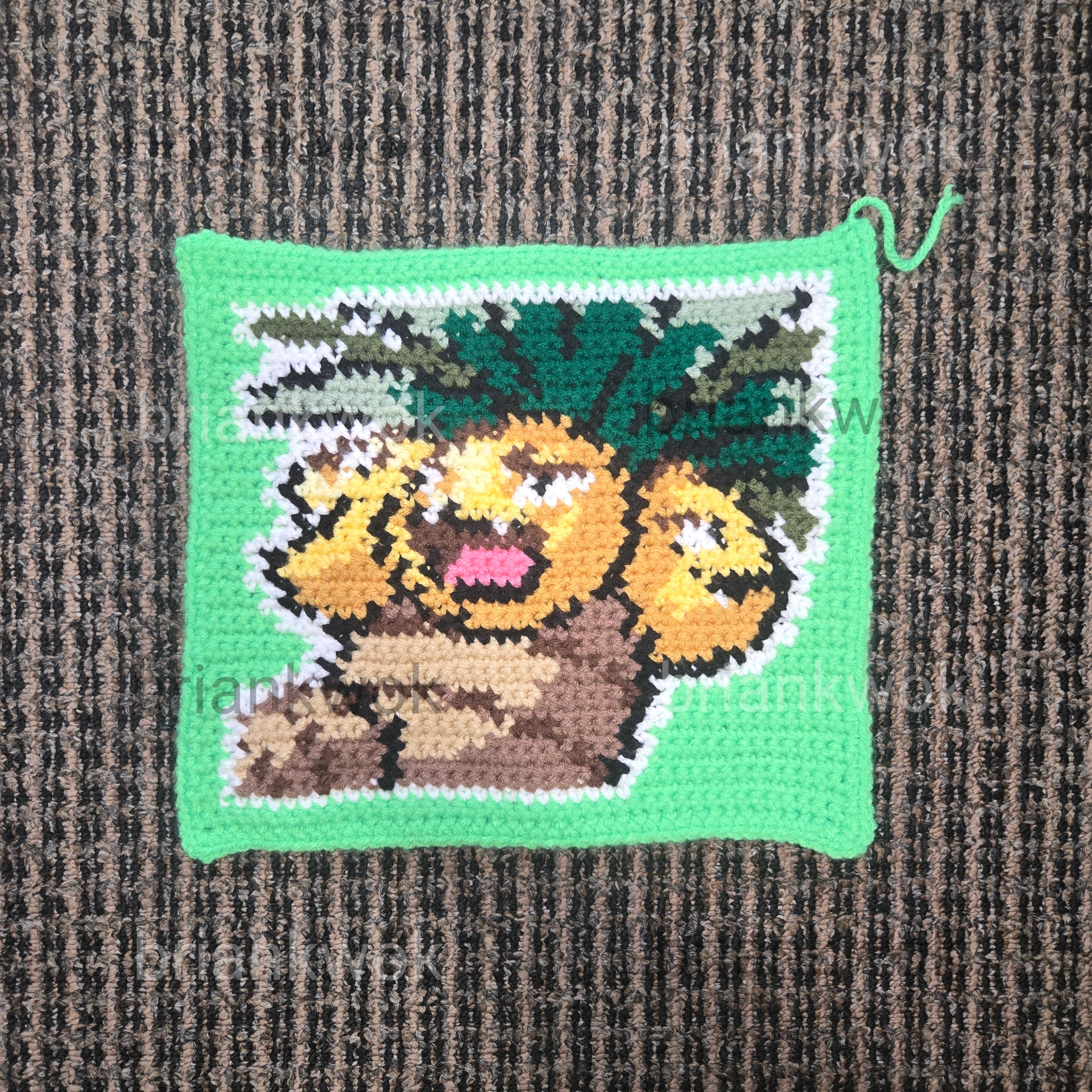 0102-0103 Exeggcute & Exeggcutor Pokemon Portrait Tapestry Crochet