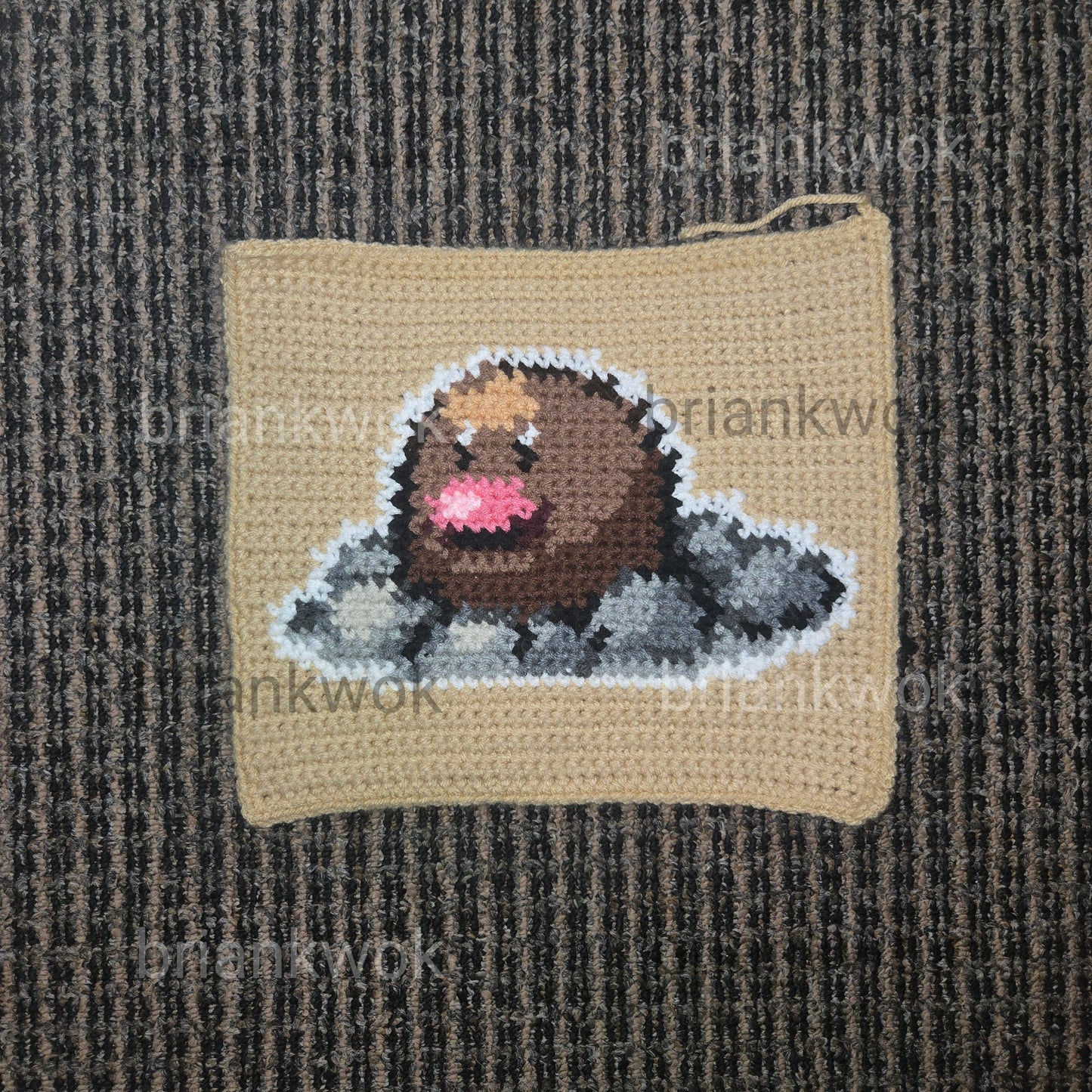 0050-0051 Diglett & Dugtrio Pokemon Portrait Tapestry Crochet Pattern [Digital Pattern]