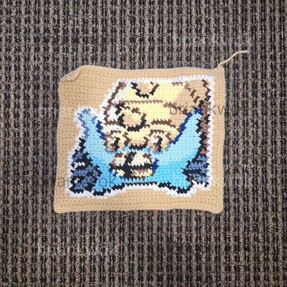 0138-0139 Omanyte & Omastar Pokemon Portrait Tapestry Crochet Pattern [Digital Pattern]