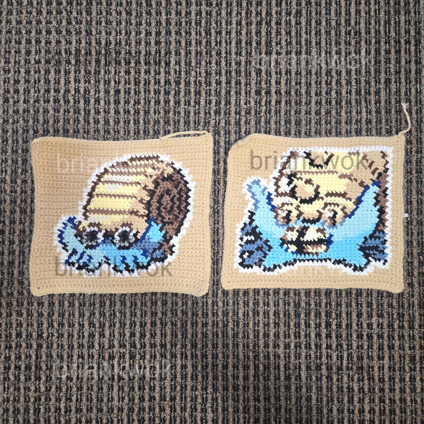 0138-0139 Omanyte & Omastar Pokemon Portrait Tapestry Crochet Pattern [Digital Pattern]