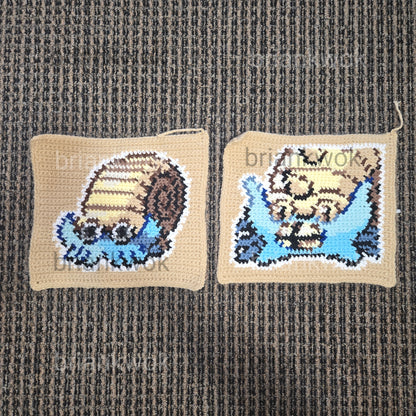 0138-0139 Omanyte & Omastar Pokemon Portrait Tapestry Crochet Pattern [Digital Pattern]