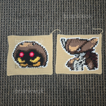 0140-0141 Kabuto & Kabutops Pokemon Portrait Tapestry Crochet Pattern [Digital Pattern]