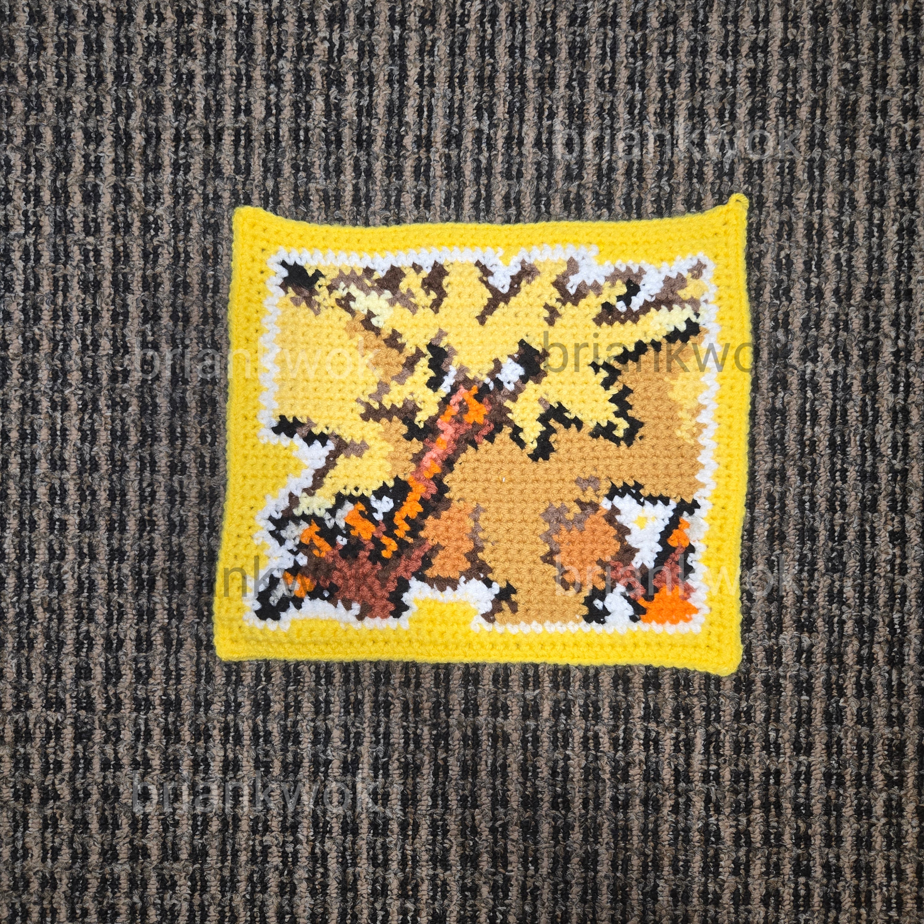 0145 Zapdos Pokemon Portrait Tapestry Crochet Pattern [Digital