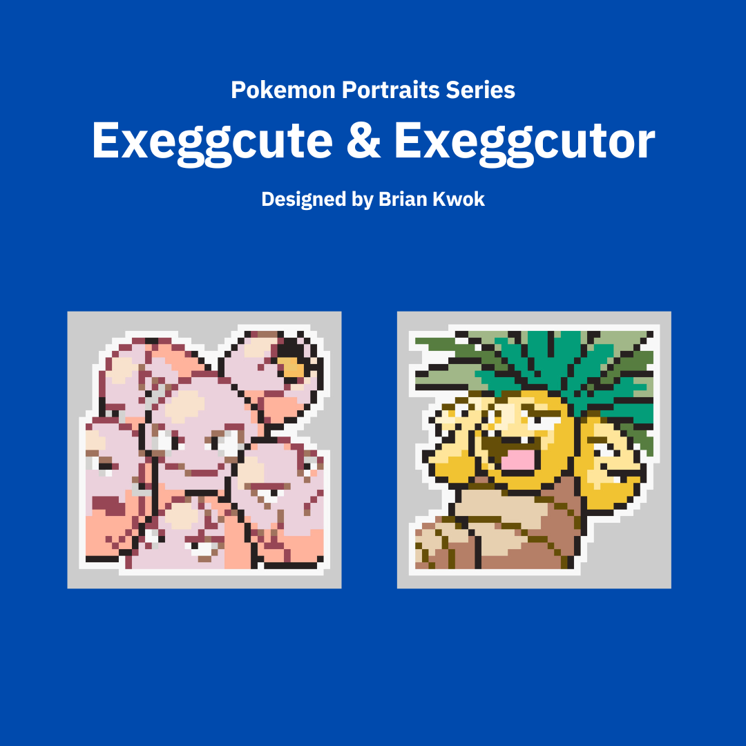 0102-0103 Exeggcute & Exeggcutor Pokemon Portrait Tapestry Crochet Pattern [Digital Pattern]
