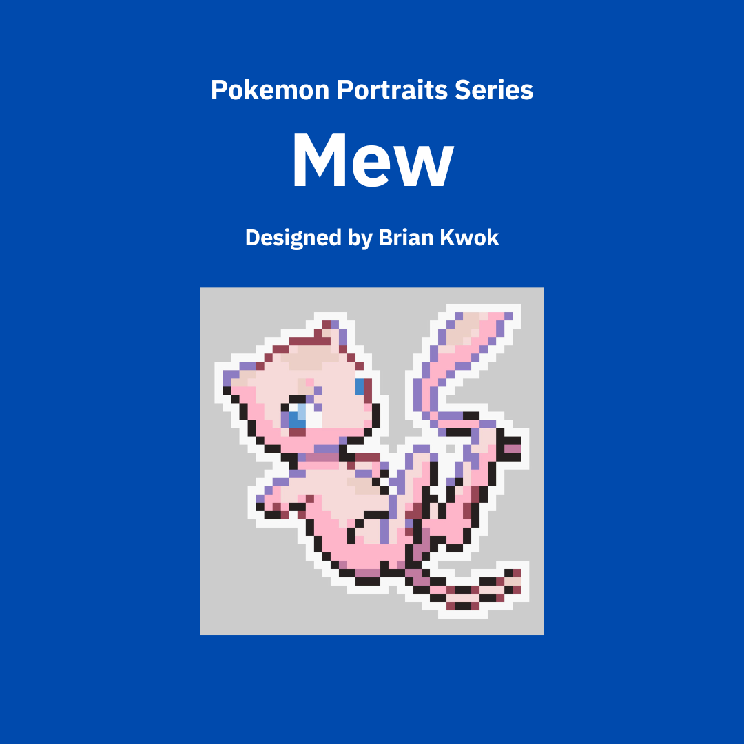 0151 Mew Pokemon Portrait Tapestry Crochet Pattern [Digital Pattern]