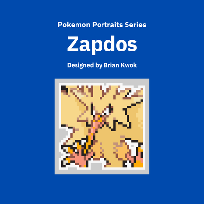 0145 Zapdos Pokemon Portrait Tapestry Crochet Pattern [Digital Pattern]