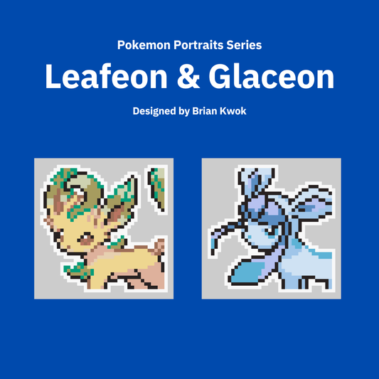 0470-0471 Leafeon & Glaceon Pokemon Portrait Tapestry Crochet Pattern [Digital Pattern]