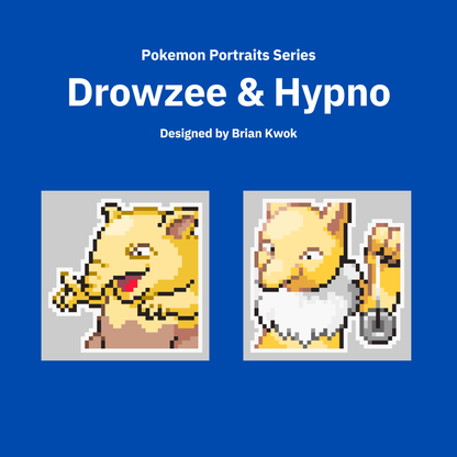 0096-0097 Drowzee & Hypno Pokemon Portrait Tapestry Crochet Pattern [Digital Pattern]