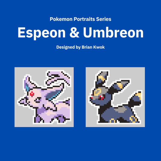 0196-0197 Espeon & Umbreon Pokemon Portrait Tapestry Crochet Pattern [Digital Pattern]