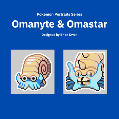 0138-0139 Omanyte & Omastar Pokemon Portrait Tapestry Crochet Pattern [Digital Pattern]