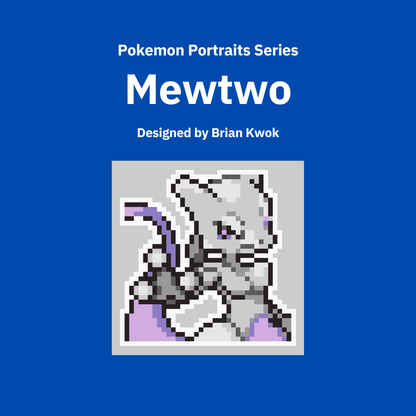 0150 Mewtwo Pokemon Portrait Tapestry Crochet Pattern [Digital Pattern]