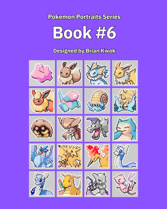 Pokemon Portraits - Book 6 (#0132 Ditto - #0151 Mew) by Brian Kwok Tapestry Crochet Pattern [Digital Pattern]