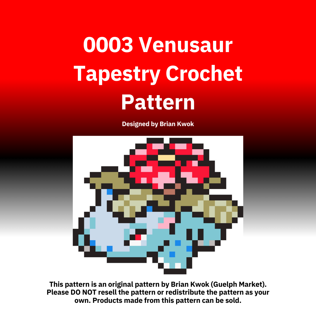 0003 Venusaur Tapestry Crochet Pattern [Digital Pattern]