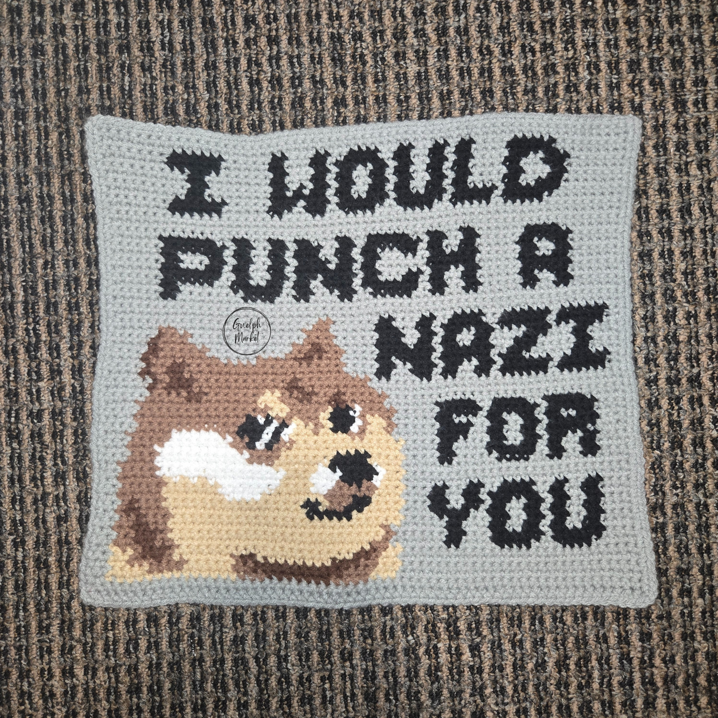 I Would Punch a Nazi For You Tapestry Crochet Pattern [Digital Pattern]