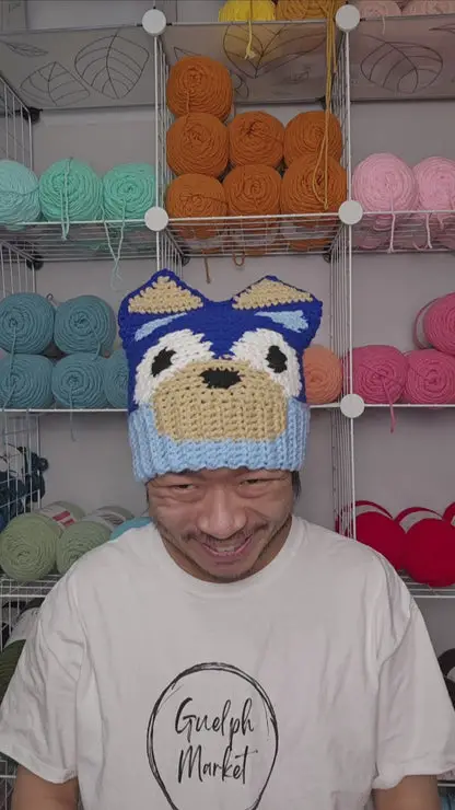 Bandit (from Bluey) Crochet Beanie Hat [Handmade]