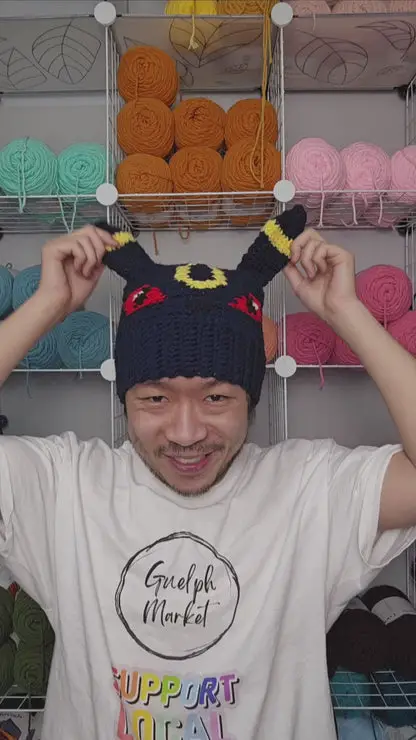 Espeon Crochet Beanie Hat [Handmade]