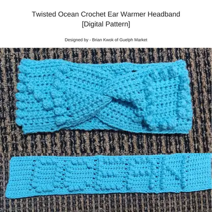 Twisted Ocean Crochet Ear Warmer Headband [Digital Pattern]