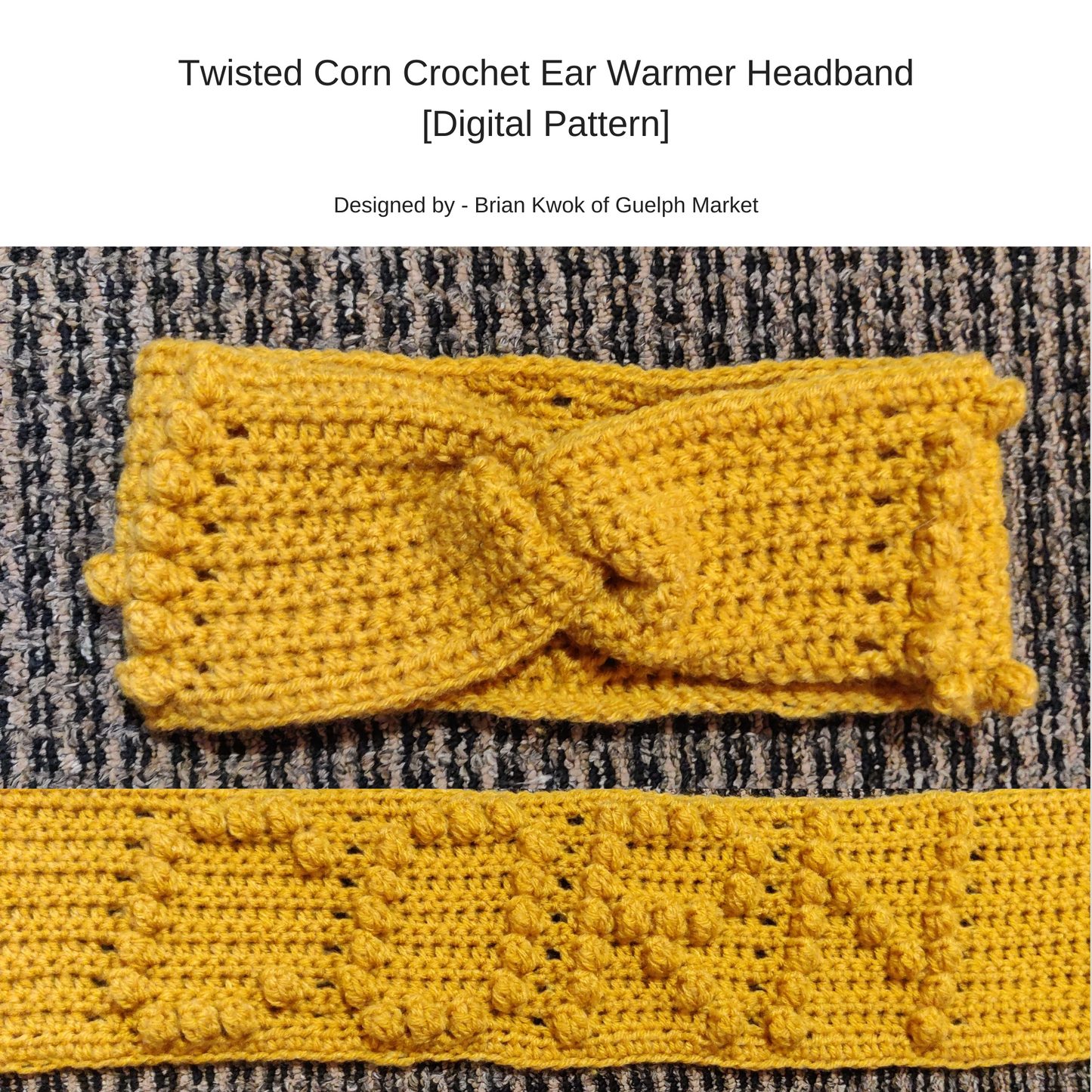 Twisted Corn Crochet Ear Warmer Headband [Digital Pattern]