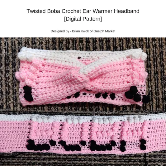 Twisted Boba Crochet Ear Warmer Headband [Digital Pattern]